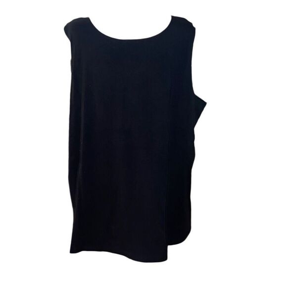 Susan Graver Womens Size 3X Sleeveless Pullover Top Aqua Blue Crocheted Neck NWT - Picture 5 of 6